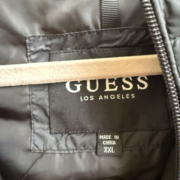 Guess Puffer Vest Men's Hooded Zip Front Black Size XXL - Picture 5 of 6